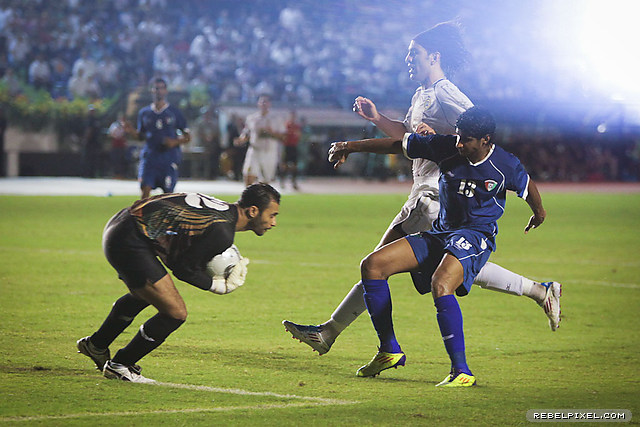 Angel Guirado was an attacking presence early on, despite the rough defending against him.